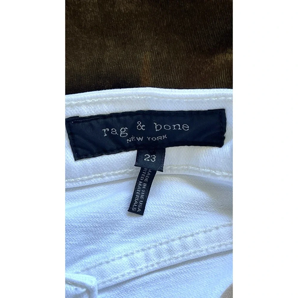 Rag & Bone Women Maya High-Rise Ankle Straight Jeans Size 23 Vintage White USA